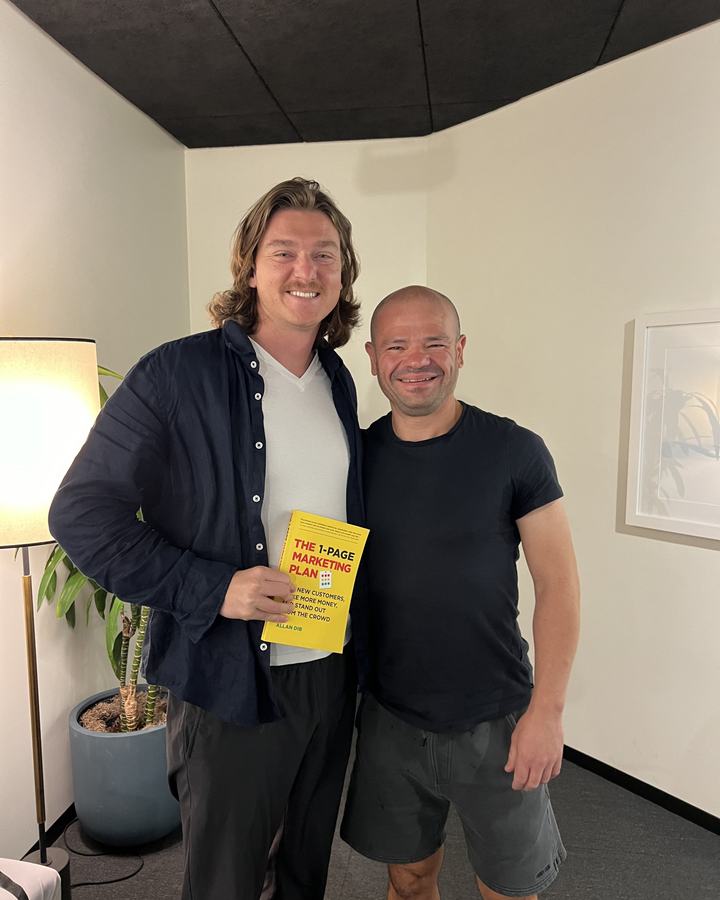 Alex Strathdee, CEO and Founder of ShelfLife, with author Allan Dib